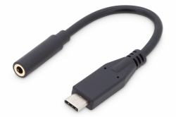 Digitus Adaptador/conversor de audio USB-C, USB-C/conector - clavija/toma de 3,5 mm (USB AUDIO ADAPTER CABLE C 3.5MM - ONLY FOR SMARTPHONES TABLETS)
