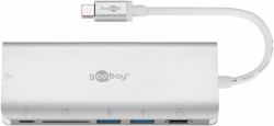Goobay 76788 base para portátil y replicador de puertos USB Tipo C Plata 