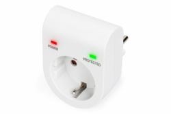 Digitus DN-95400 limitador de tensión 1 salidas AC 230 V Blanco (SURGE PROTECTION ADAPTER - 1X CEE 7/7 LED WHITE)