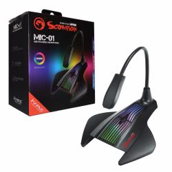 Marvo MIC-01 micrófono Negro Micrófono para PC (Marvo Scorpion MIC-01 RGB USB Powered Flexible Gaming and Streaming Microphone)