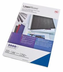 GBC LinenWeave Binding Covers 250gsm A4 Royal Blue [100] (GBC CE050029 Linen Weave A4 Binding Covers Royal Blue 100pk)