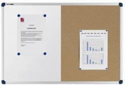 Nobo Elipse Combi tablón para notas Azul Aluminio (Nobo 1902257 Classic Combi Felt Steel Noticeboard 900x600mm)