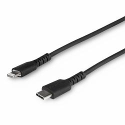 StarTech.com Cable Resistente USB-C a Lightning de 1 m Negro - Cable de Sincronización y Carga USB Tipo C a Lightning con Fibra de Aramida Resistente - Certificado MFi de Apple - para iPad/iPhone ...