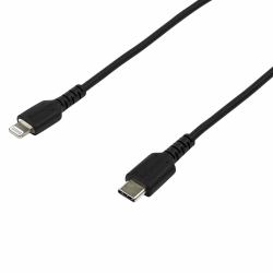 StarTech.com Cavo durevole da USB-C a Lightning da 2m nero - Cavo di alimentazione/sincronizzazione in Fibra aramidica robusta per impieghi intensivi da USB tipo C a Lightening - Certificato Apple ...
