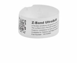 Zebra 10015358-RK muñequera Rojo, Blanco Pulsera de hospital (Z-BAND ULTRASOFT 25.4X152.4MM - COAT PERM ADH 300/ROLL 6/BOX)