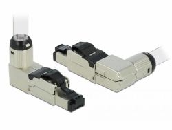 DeLOCK Montaggio campo Plug RJ45 Cat.6A metallo ad angolo (RJ45 Stecker feldkonfektionierbar Cat.6A Metall gewinkelt)