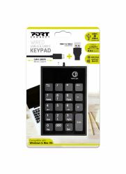 Port Designs 900801 teclado numérico Portátil USB Negro, Gris 