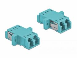 DeLOCK Acoplador de Fibra Óptica LC Duplex hembra a LC Dúplex hembra Multimodo 2 piezas azul claro (Delock netvÃ¦rkskobling - lyseblÃ¥)
