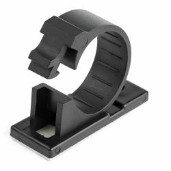 StarTech.com 100 Clips de Gestión de Cableado Adhesivos - Negro - Organizador de Cableado para Escritorios/Oficinas - Mordaza de Nylon Autoadhesiva con Clasificación contra Fuego UL/94V-2 (100 PA...