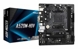 Asrock A520M-HDV AMD A520 Socket AM4 micro ATX (ASRock A520M-HDV Super Alloy AMD AM4 Socket Motherboard, Micro-ATX, 2x DDR4 Slots, 1x M.2 Socket, GbE LAN, 1x D-Sub / 1x DVI-D / 1x HDMI Port)