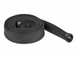 DeLOCK 19168 pasacables Negro (Delock Braided Sleeve with zip fastene)