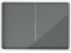 Nobo 1915338 tablón para notas Interior Gris Aluminio (Nobo 1915338 18 x A4 Premium+ lockable Notice Board with Grey Felt)