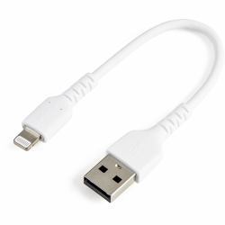 StarTech.com Cable Resistente USB-A a Lightning de 15 cm Blanco - Cable de Sincronización y Carga USB Tipo A a Lightning con Fibra de Aramida Resistente - Certificado MFi de Apple - para iPad/iPho...