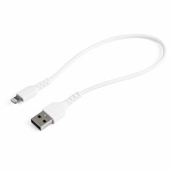 StarTech.com Cable Resistente USB-A a Lightning de 30 cm Blanco - Cable de Sincronización y Carga USB Tipo A a Lightning con Fibra de Aramida Resistente - Certificado MFi de Apple - para iPad/iPho...