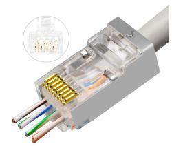 Microconnect KON512-50EZ conector RJ45 Plata (Modular EZ Plug RJ45 CAT6a - 50pcs. FTP Shielded 50pcs in - one bag Insert wires right through the connector - Warranty: 300M)