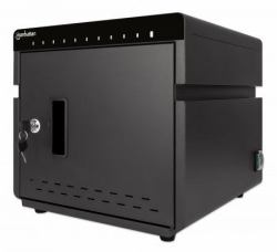 Manhattan Armario de carga USB-C de sobremesa para 10 dispositivos [iPad hasta 11"], también tablets y smartphones, compartimentos 264×22×235 mm, cables no incluidos [se sugiere cable USB-C 3548...