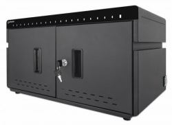 Manhattan Armario de carga USB-C de sobremesa para 20 dispositivos [iPad hasta 11"], también tablets y smartphones, compartimentos 264×22×235 mm, cables no incluidos [se sugiere cable USB-C 3548...