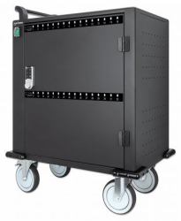 Manhattan Carro de carga USB-C [armario] para 32 dispositivos [iPad hasta 13", MacBook Air hasta 13", Chromebook hasta 14"], también tablets y smartphones, compartimentos 330×22×235 mm, cables n...