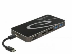 DeLOCK USB Type-C 3.2 Dockingstation 4K HDMI DP/1080p VGA, USB Hub und PD 3.0 
