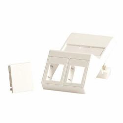 Lanview LVN126105 placa de pared y cubierta de interruptor Blanco (Wall plate, angled, for 2 x - keystone. Fits 50x75 mm LK - FUGA outlet, white - Warranty: 300M)