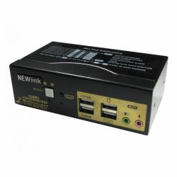Cables Direct NLKVMDP-22DBL switch per keyboard-video-mouse [kvm] Nero (CDL 2PORT DUAL SCREEN DP/USB/AUD)