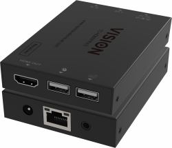 Vision HDMI-over-IP Receiver Receptor AV Negro (HDMI and USB over IP Receiver - receiver only, transmitter needs to be purchased separately - transmits HDMI one to one or one to many - transmits US...