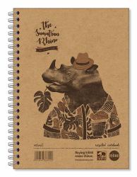 RHINO SRTWA5-8-P cuaderno y block A5 160 hojas Marrón claro (Rhino A5 Recycled Twinwire Notebook 160 Page 8mm Lined Pack of 5)