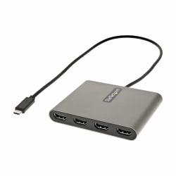 StarTech.com Adaptador USB-C a 4 Puertos HDMI - Tarjeta Gráfica y de Vídeo Externa - Dongle Llave USB Tipo C a 4x HDMI - 1080p a 60Hz - Conversor Multimonitor USB a HDMI - Solo para Windows (4 PO...
