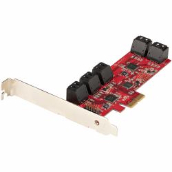 StarTech.com Scheda PCIe SATA - Scheda di Espansione PCIe SATA a 10 porte - 6 Gbps - Staffa a Profilo Basso/Alto - 10 Connettori SATA - ASM1062 Senza Raid - Convertitore da PCI Express a SATA (SATA...