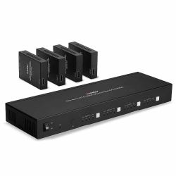 Lindy 38328 extensor audio/video Transmisor y receptor de señales AV Negro 