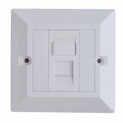 Lanview LVN126188UK caja de tomacorriente Blanco (CAT6 Faceplate Single Gang UK - Type 86*86mm CAT6 Faceplate - Single Gang UK Type 86*86mm - Warranty: 60M)