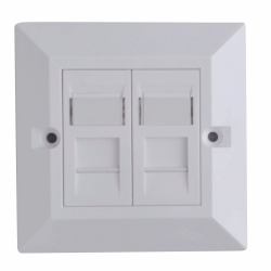 Lanview LVN126188UK-2 caja de tomacorriente (CAT6 Faceplate Dual Gang UK - Type 86*86mm CAT6 Faceplate - Dual Gang UK Type 86*86mm - Warranty: 60M)