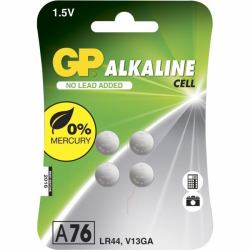 GP Batteries Alkaline Cell A76/LR44 Alcalino (ALKALINE BUTTON CELL LR44 - Blister with 4 batteries. 1.5V - For products like toys, calculators and small flashlights. Also known as 186 - Warranty: 12M)