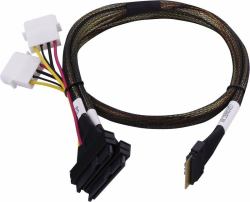 Microchip Technology 2305200-R cable Serial Attached SCSI [SAS] 0,8 m Negro, Multicolor (Adaptec Kabel 1x SFF8654 x8 -> SFF8639 2xU.3 intern 0.8m SlimSAS - 2SFF-8639 x4 U.3 tri-mode SAS/SATA/NVMe)