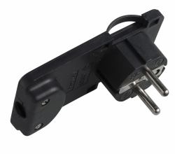 Microconnect PESCHPLUG-B adaptador de enchufe eléctrico Tipo F Negro (Schuko Angled Power Plug - Black, Form : Flat - Warranty: 300M)