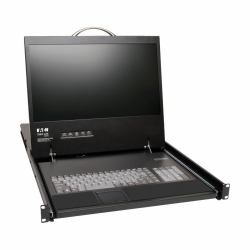 Tripp Lite B070-008-19-IP console a rack 48,3 cm [19"] 1366 x 768 Pixel 1U (Eaton Tripp Lite Series 8-Port IP Rack Console Cat5 KVM Switch 19" LCD 1+1 User 1URM TAA - Console KVM con switch KVM - 8...