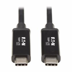 Tripp Lite MTB3-01M-5A-AB Cavo Thunderbolt 1 m 40 Gbit/s Nero (Eaton Tripp Lite Series Thunderbolt 3 Cable 40 Gbps Active 5A 100W PD 4K USB C M/M 1M Black - Cavo USB - 24 pin USB-C [M] a 24 pin USB...