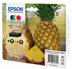 Epson 604 ananas Multipack cartuccia d'inchiostro 4 colori [BK/C/M/Y] (Epson 604 Multipack - 4-pack - black, yellow, cyan, magenta - original - blister with RF/acoustic alarm - ink cartridge - for ...