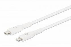 Manhattan 394505 cable de teléfono móvil Blanco 0,5 m USB C Lightning 