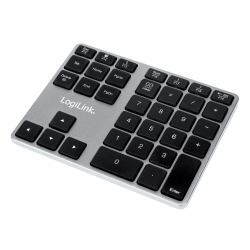 LogiLink ID0187 numeric keypad Universal Bluetooth Aluminium, Black (Keypad, BT 3.0, 35 keys, - aluminum - Warranty: 48M)
