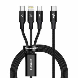 Baseus Rapid 3-in-1 cable USB 1,5 m USB A USB C/Micro USB A/Lightning 0,48 Gbit/s 20 W Negro 