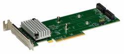 Supermicro AOC-SLG4-2H8M2 RAID controller PCI Express x8 4.0 16 Gbit/s (Supermicro AOC-SLG4-2H8M2-O 2x Hybrid Gen 4 NVMe/SATA M.2 RAID 0/1 Carrier, Standard - For RMA/Spare parts only)