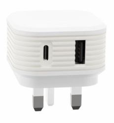 Juice JUI-MAINS-PD-PLUG-USBA/C-20W-ECO-WHT Universal Blanco Corriente alterna Interior (DUAL PORT MAINS FAST CHARGER - 20W ECO WHITE)