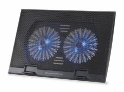 Conceptronic THANA02B almohadilla fría 43,2 cm [17"] Negro (Conceptronic THANA02B THANA Notebook Cooling Pad; Fits up to 17"; 2 Fans - Suitable for laptops up to 17"; 2 ultra-silent 12.5cm fans bu...