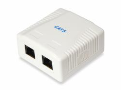 Equip 235214 caja de tomacorriente RJ-45 Blanco (2-Port Cat.6 Surface Mount Box - Warranty: 12M)