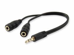 Equip 147941 divisor de audio Negro (Audio Split Cable - Warranty: 12M)