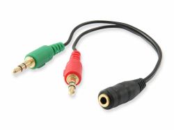 Equip 147942 divisor de audio Negro (Audio Split Cable - Warranty: 12M)
