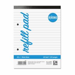 RHINO H5F-0 cuaderno y block A5+ 60 hojas Blanco, Púrpura (RHINO 8 x 6 Refill Pad 60 Leaf F8 [Pack of 72])