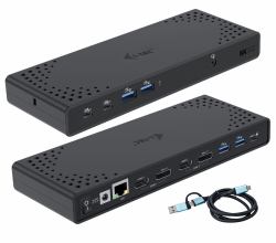 i-tec USB 3.0 / USB-C / Thunderbolt 3 Dual Display Docking Station Gen2 + Power Delivery 100W 