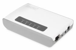 Digitus Wireless Multifunction Network Server USB 2.0 a 2 porte, 300 Mbps (2-P USB 2.0 WIFI NETWORK SERVER - NAS USB HUB PRINT SERVER)